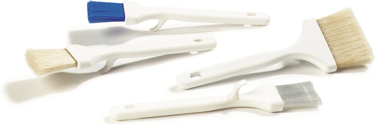 Carlisle 4037800 Sparta Meteor Flat Pastry / Basting Brush with 2"W Boar Bristles & Plastic Handle with Hook - White