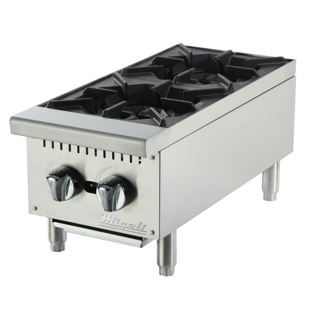 Migali C‑HP‑2‑12 12 inch countertop 2 burner natural gas hot plate commercial kitchen