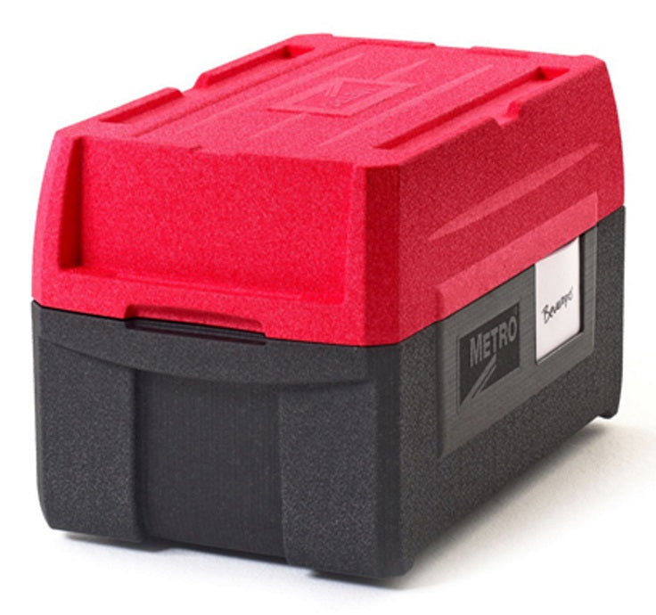 Metro ML180XL Mightylite BigBoy Top Loading Full Size Multi-Purpose Insulated Food Carrier / Cooler / Server 62 qt. - Black/Red - (5) pan capacity