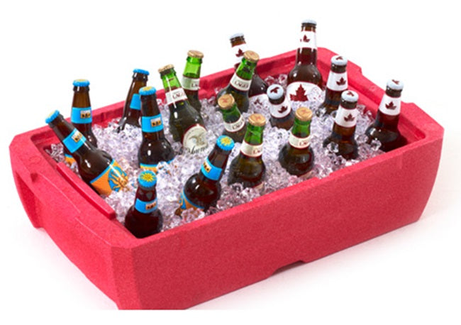 Metro ML180XL Mightylite BigBoy Top Loading Full Size Multi-Purpose Insulated Food Carrier / Cooler / Server 62 qt. - Black/Red - (5) pan capacity