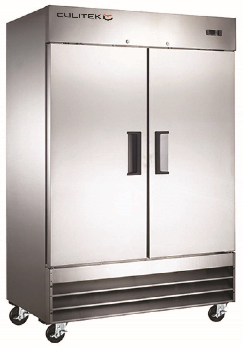 Culitek MRFZ-2D SS-Series 2-Section 2 Solid Swing Door Freezer 54" - 48 cu. ft. - 115v