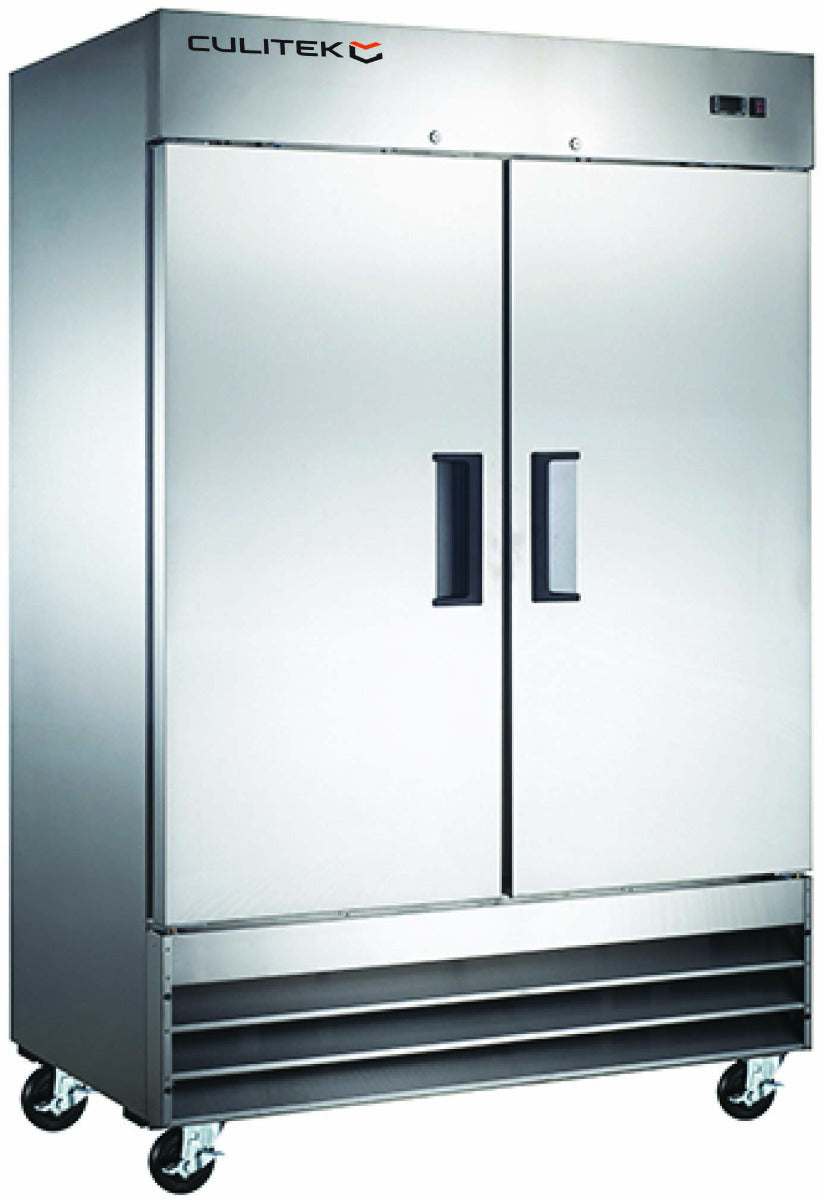 Culitek MRRF-2D SS-Series 2-Section 2 Solid Swing Door Reach-In Refrigerator 54" - 48 cu. ft. - 115v