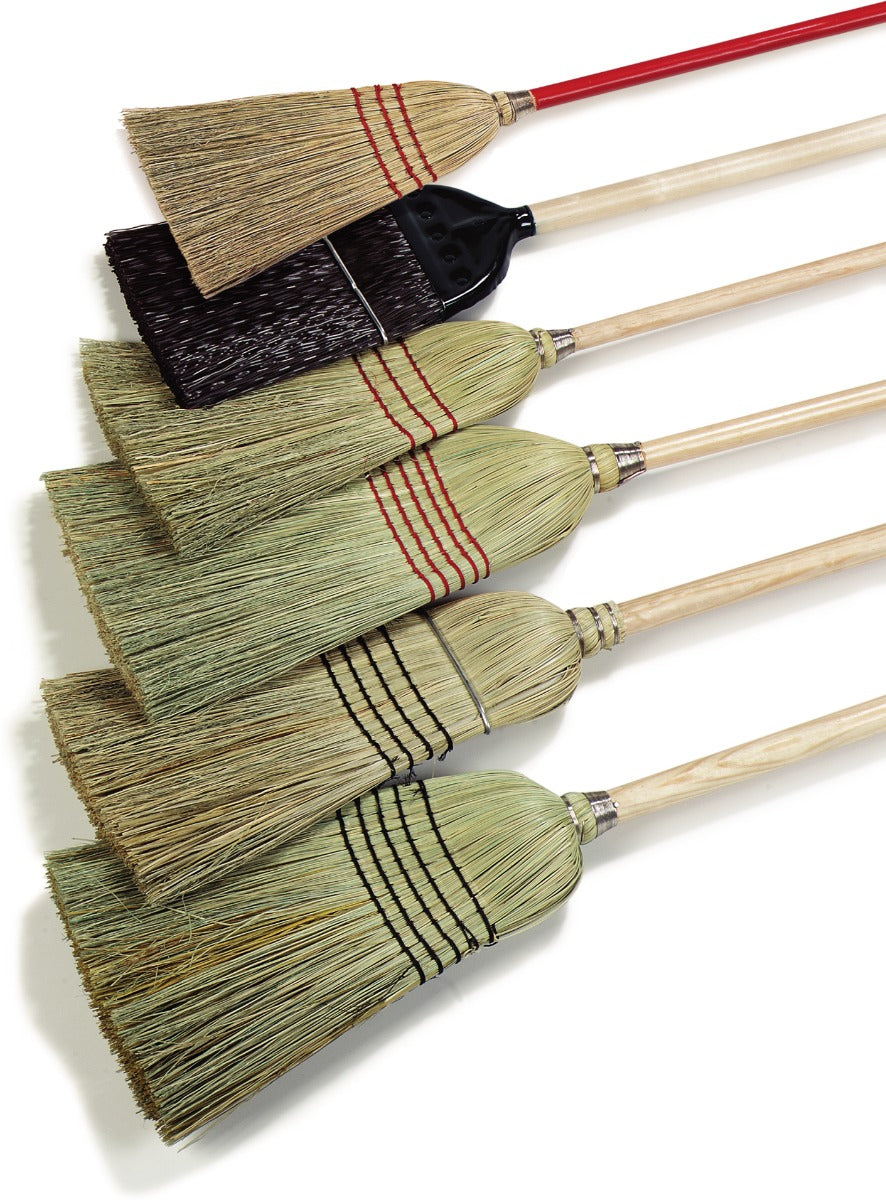 Carlisle 4135467 Heavy Duty 5-Stitch (#30) Warehouse Corn Broom 56" - Natural