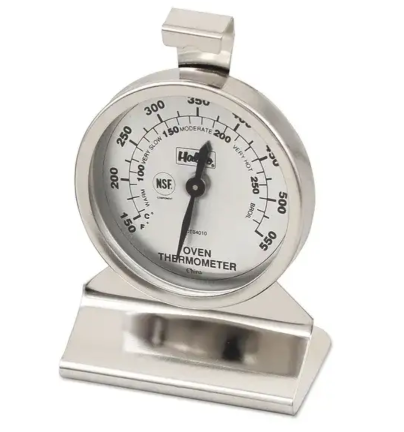 Browne OT84010 Hang or Stand Dual Face Oven Thermometer with 2-3/8" dia. Dial and Extra Wide Base - (150 to 550 Deg. F)