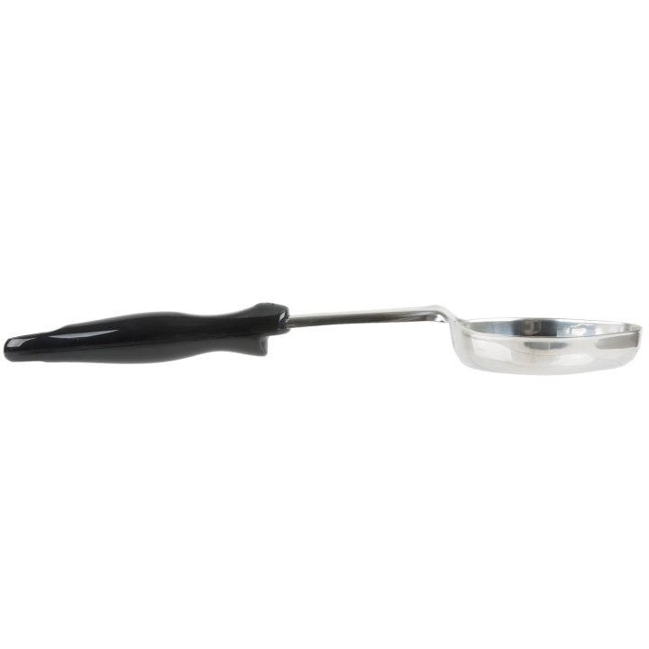 Vollrath 6412620 6-ounce one-piece heavy-duty stainless steel oval Spoodle utensil with black nylon handle