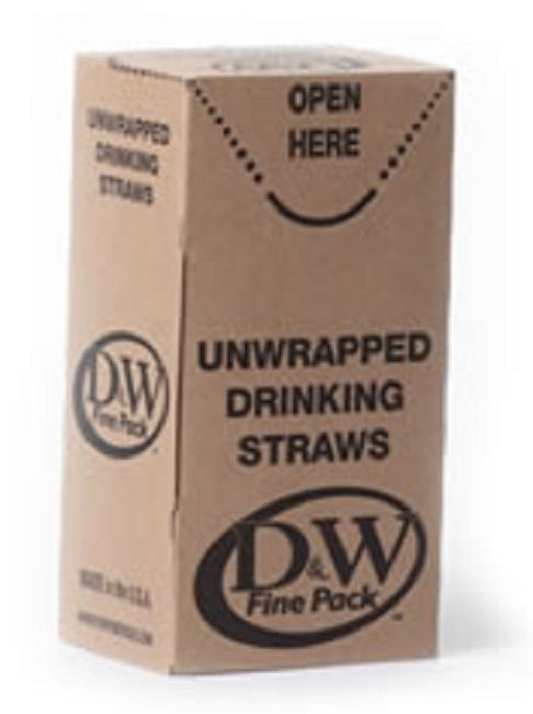 D&W DSJU10-250E Unwrapped Black Plastic Jumbo Straws 7-3/4" - 500/Box