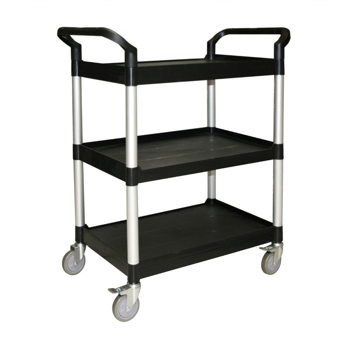 Thunder Group PLBC3316B 3 Shelf Utility Cart / Bus Cart 33-1/2" x 16-1/8" x 37"H - Black - 176 lb. Capacity - Unassembled