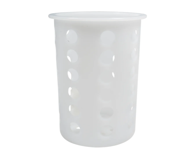 TableCraft PP33 Flatware Cylinder, 4 1/4" X 5 1/2 in, Polypropylene, White