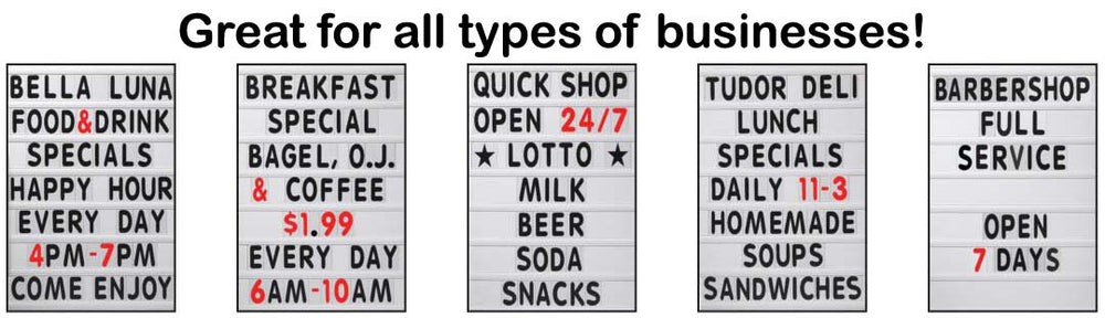 AARCO RAF-1 Roll A-Frame Two Sided Sidewalk Sign with White Letterboard and Characters 24" x 36"