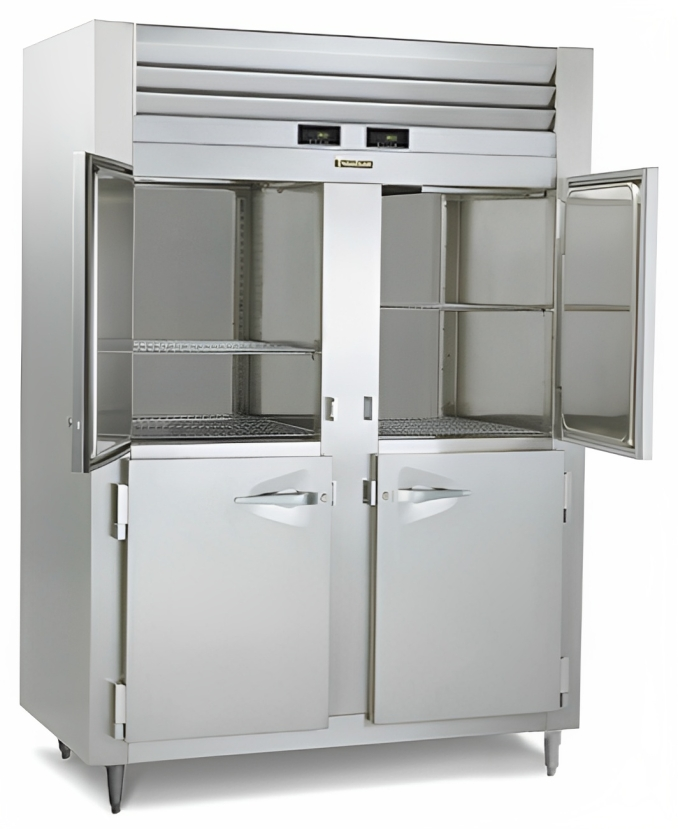 Traulsen RDH232WUT-HHS Spec-Line 2-Section 4 Solid Half Door Dual Temp Reach-In Refrigerator / Heated Holding Cabinet 58" - 46.86 cu. ft.