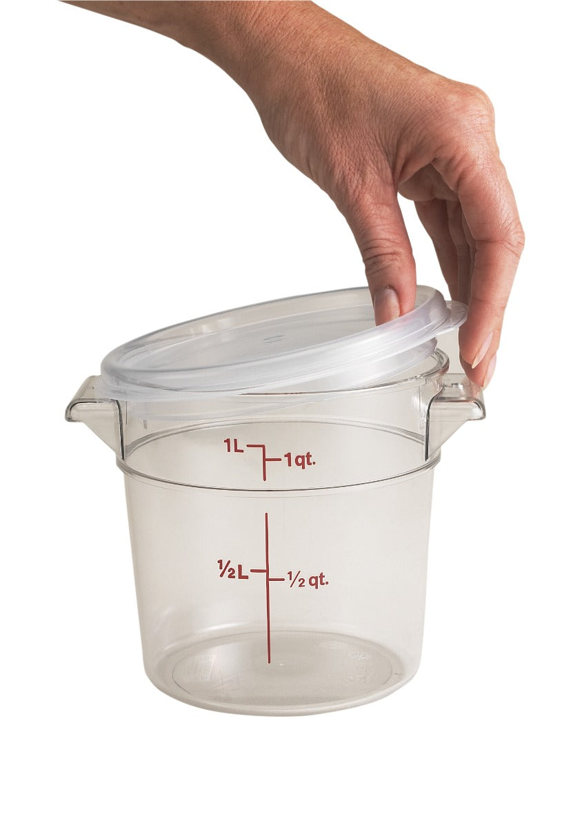 Cambro RFS1SCPP190 Camwear Round Food Storage Container Seal Cover - fits 1 qt. - Translucent