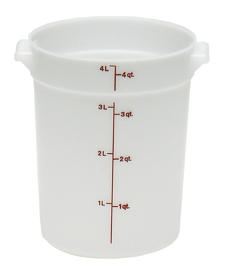 Cambro RFS4148 Poly Round Food Storage Container 4 qt. - Natural White