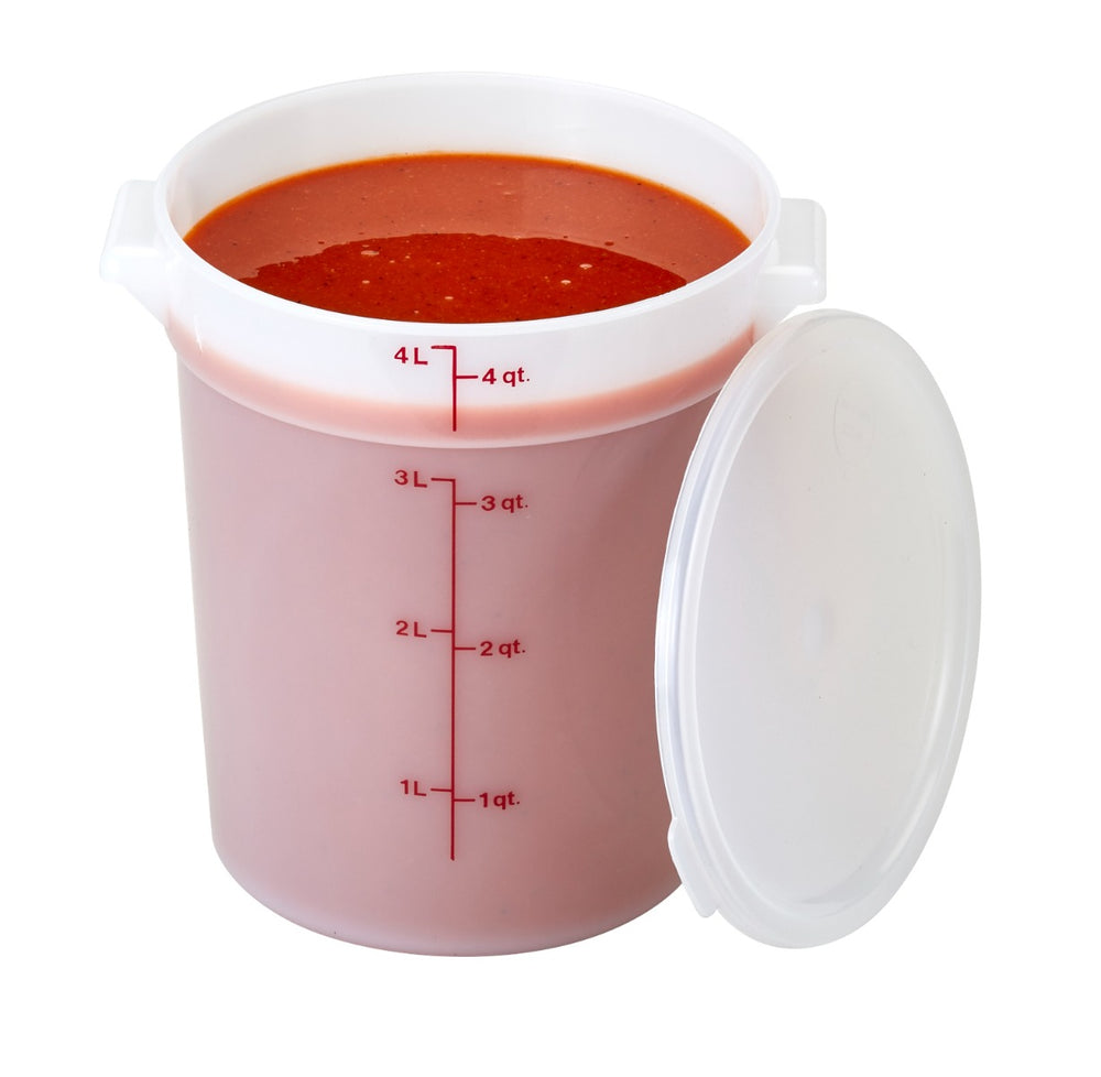 Cambro RFS4148 Poly Round Food Storage Container 4 qt. - Natural White