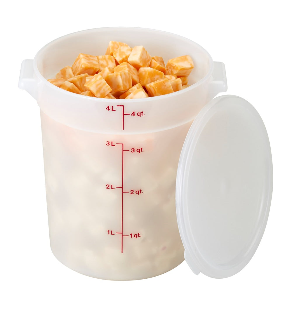 Cambro RFS4148 Poly Round Food Storage Container 4 qt. - Natural White