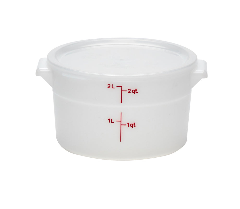 Cambro RFSC2148 Round Food Storage Container Cover - fits 2 & 4 qt. - Natural White