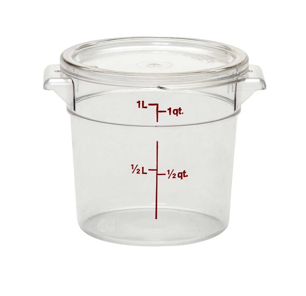 Cambro RFSCWC1135 Camwear Round Food Storage Container Seal Cover - fits 1 qt. - Clear