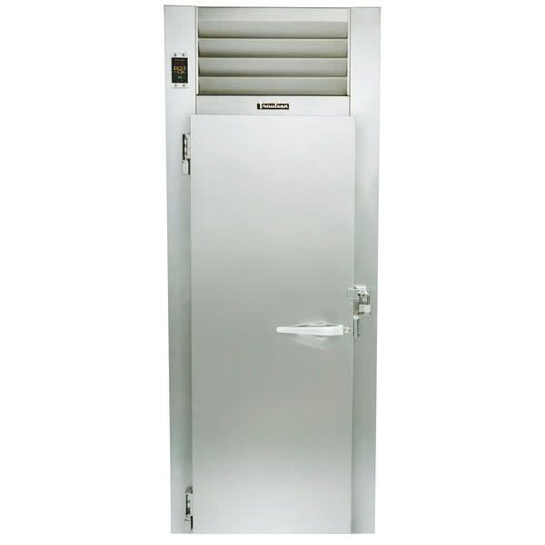 Traulsen RR132LP-COR02 Correctional Roll-Thru Refrigerator One Full-Height Solid Door Left Hinged for 66" High Racks 38.8 Cu. Ft. - 115V