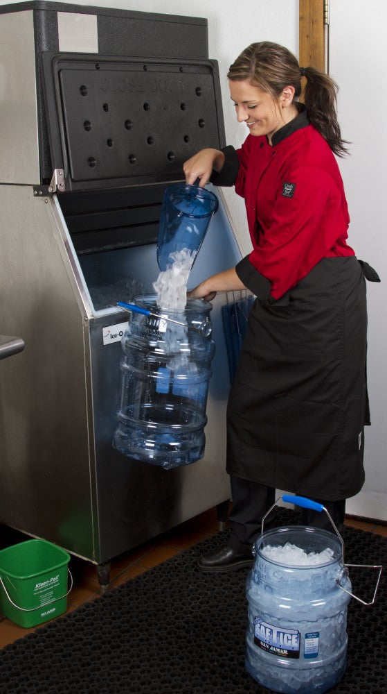 San Jamar SI6000 Saf-T-Ice Original Polycarbonate Ice Tote Ice 6 Gal. - Clear Blue