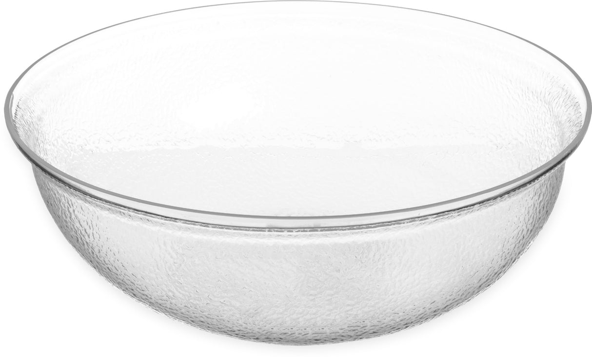 Carlisle SB7807 Round Acrylic Pebbled Salad Bowl 18" - 15 qt. - clear