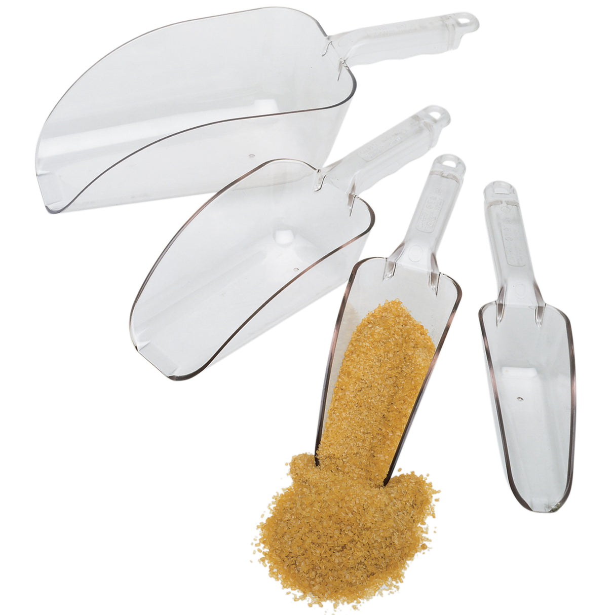 Cambro SCP6CW135 Camwear Polycarbonate Flat Bottom Scoop 6 oz. - Clear