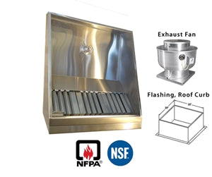 JRSVHSP8-FF 8ft Jean's Shallow Front Vent Hood with Exhaust Fan and Flashing