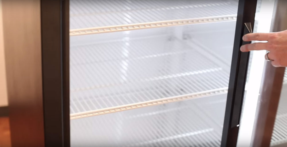 True GDM-09-SQ-HC-LD Black 2 Glass Slide Door Countertop Refrigerated Merchandiser 36" - 115v