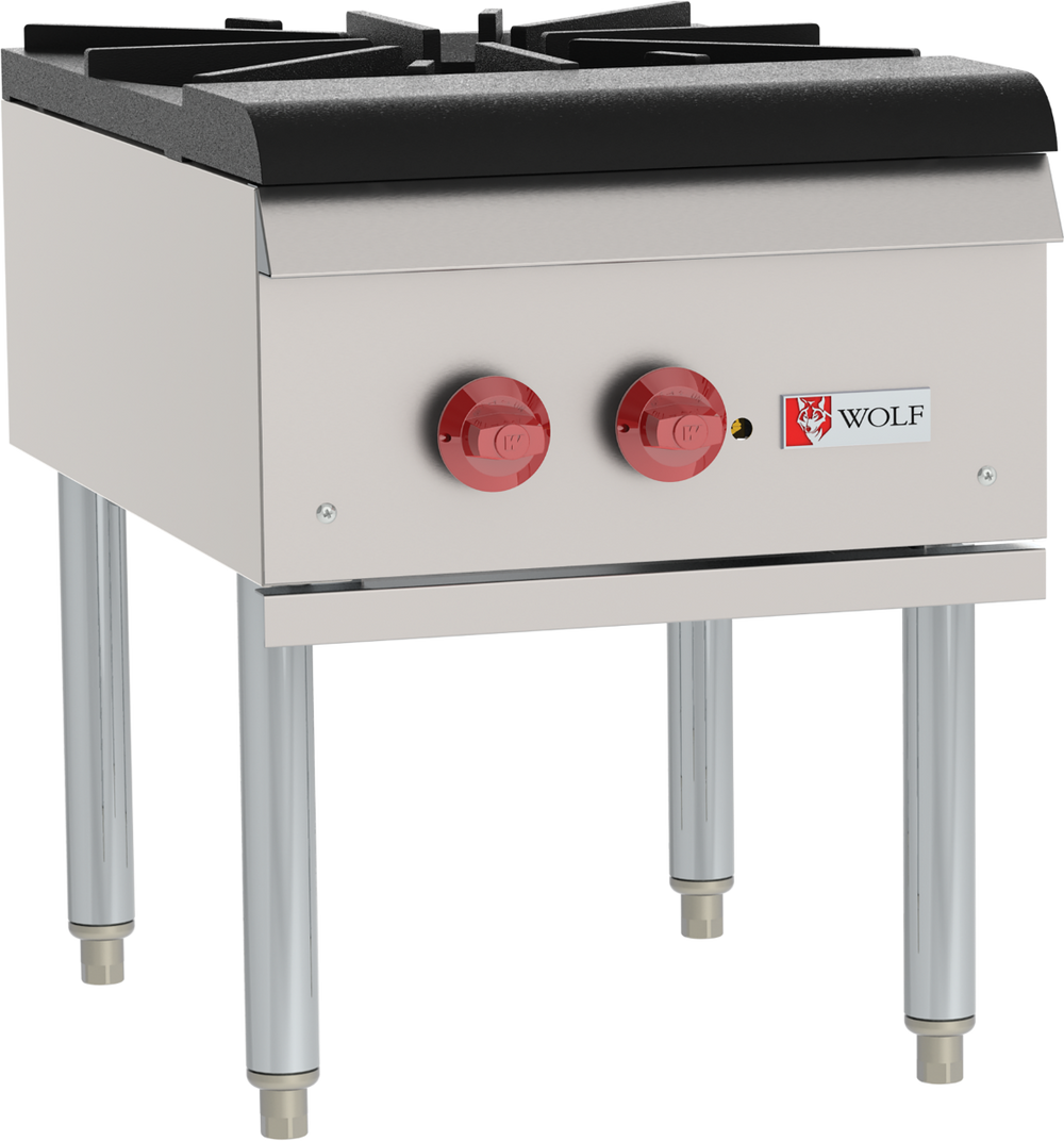 Wolf WSPR1 Natural Gas Stock Pot Range w/ 1 Burner 18" - 110,000 BTU