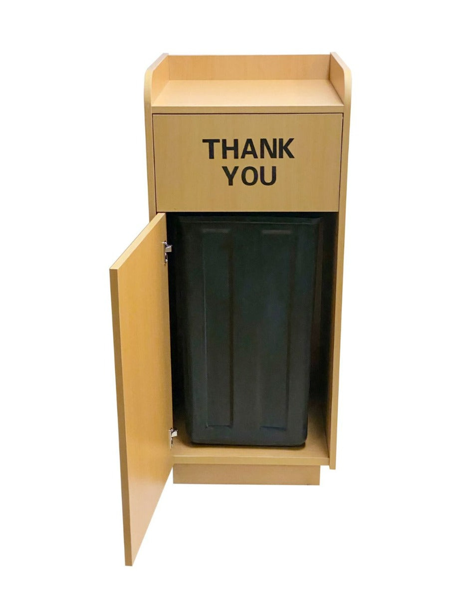 AAA Furniture Wholesale TRASH/NAT Thank You Trash Receptacle with Liner 20-1/4"W x 20"D x 47"H - Natural