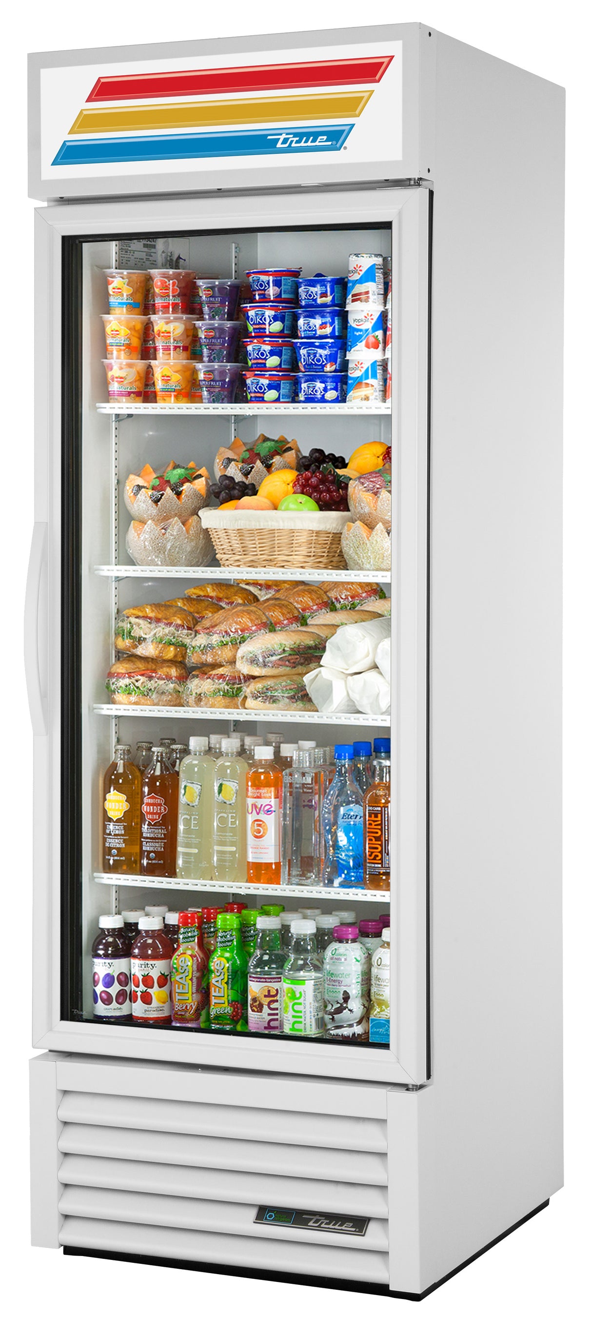 True GDM-23-HC~TSL01-WHT 27 inch white 1 glass swing door commercial refrigerated merchandiser