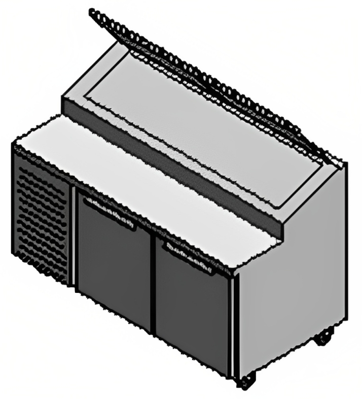Traulsen TS066HT Pizza Prep/Salad Refrigerated Counter Two Door 66" - 115V