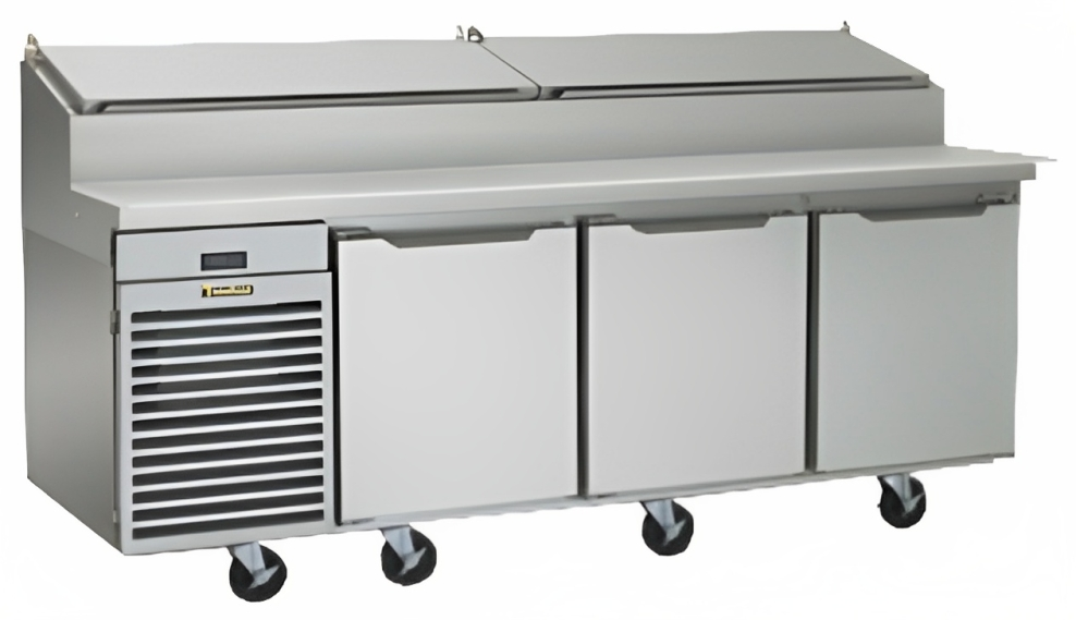 Traulsen TS090HT Pizza Prep/Salad Refrigerated Counter Three Door 90" - 115V