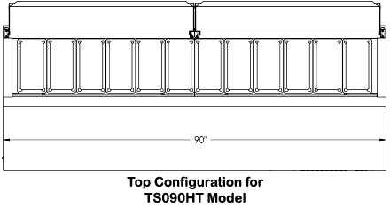 Traulsen TS090HT Pizza Prep/Salad Refrigerated Counter Three Door 90" - 115V