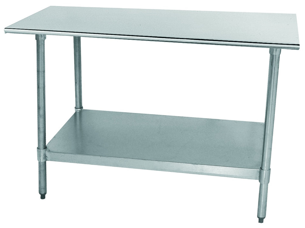 Advance Tabco TT-246-X Special Value Stainless Steel Flat Top Work Table with Adjustable Galvanized Undershelf and Legs 72" x 24"