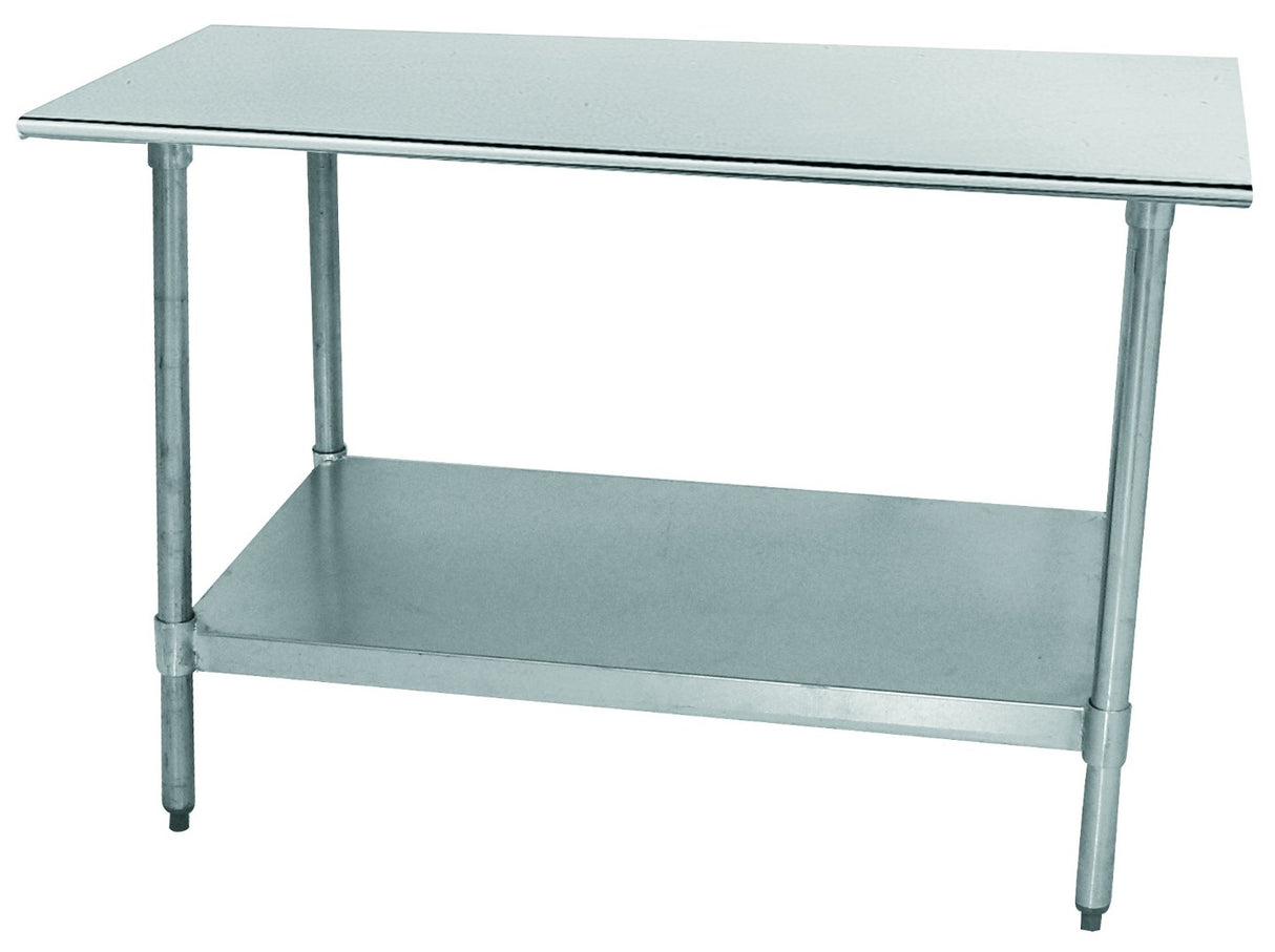 Advance Tabco TT-246-X Special Value Stainless Steel Flat Top Work Table with Adjustable Galvanized Undershelf and Legs 72" x 24"
