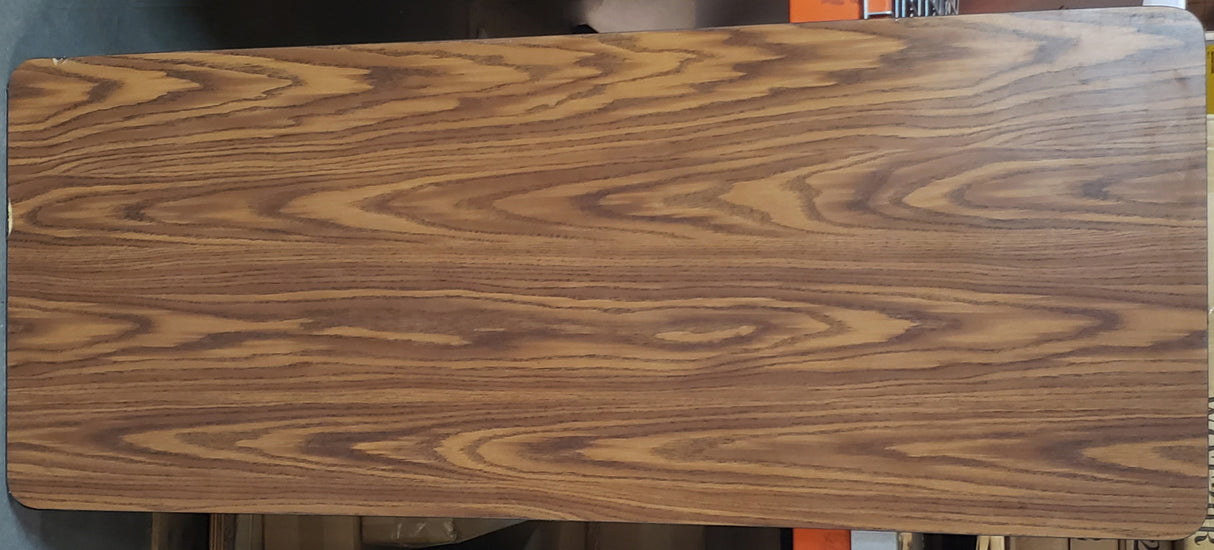 Used Restaurant Equipment - AAA Furniture TT2460 Laminate Table Top 24" x 60" - Walnut with Black T-Mold Edge