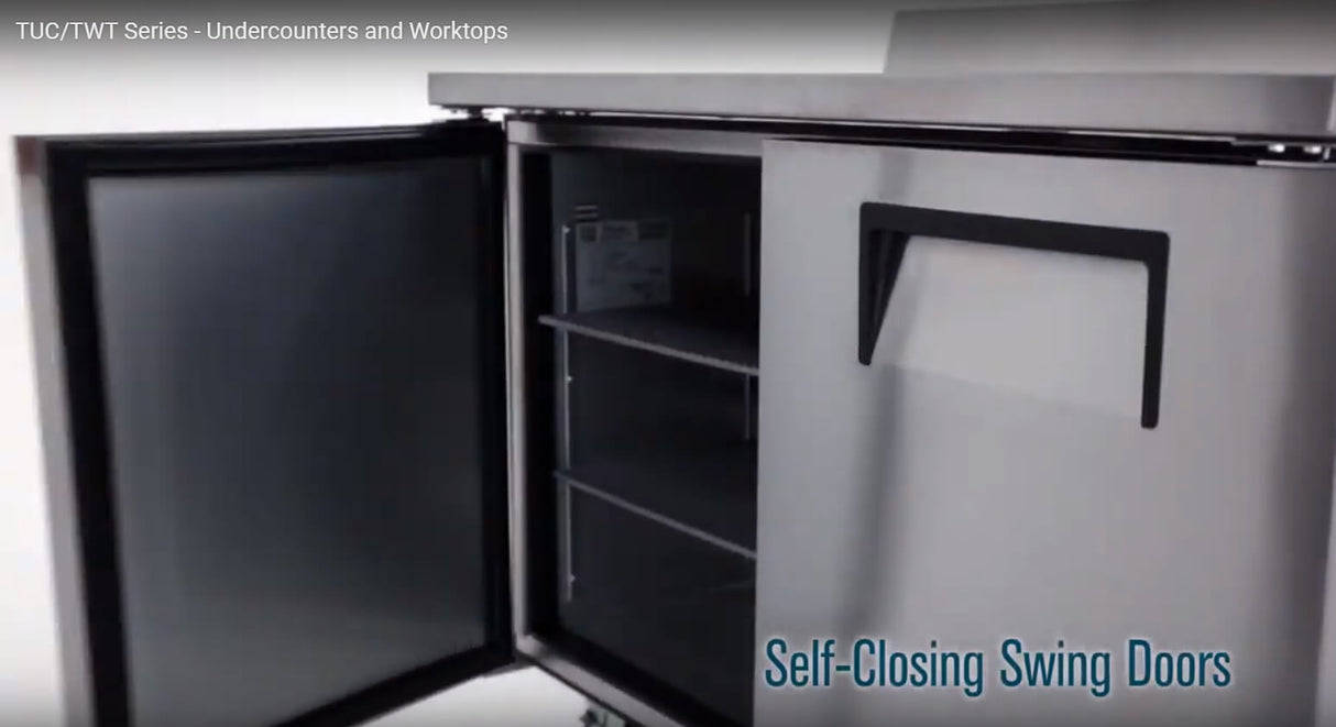 True TWT-48F-HC 2-Section 2 Solid Door Worktop Freezer 48" - 115v