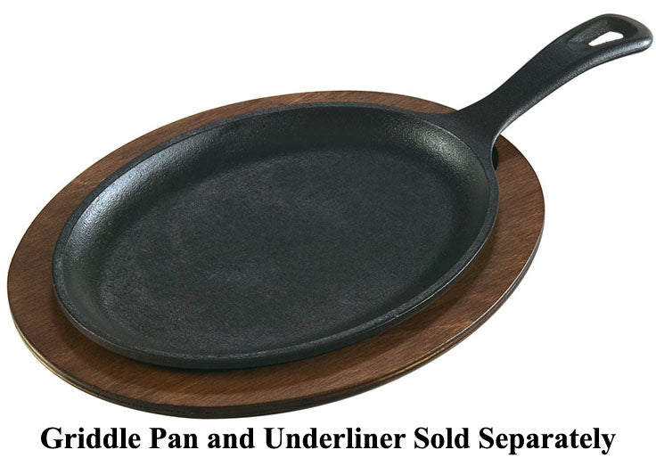 Lodge UOPB Oval Wood Underliner with Walnut Finish 11-3/4" x 9-1/4" - fits  LOS3 & LOSH3 Griddles