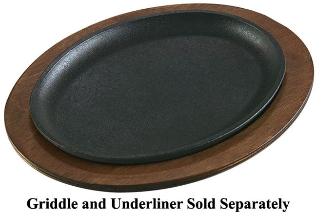 Lodge UOPB Oval Wood Underliner with Walnut Finish 11-3/4" x 9-1/4" - fits  LOS3 & LOSH3 Griddles