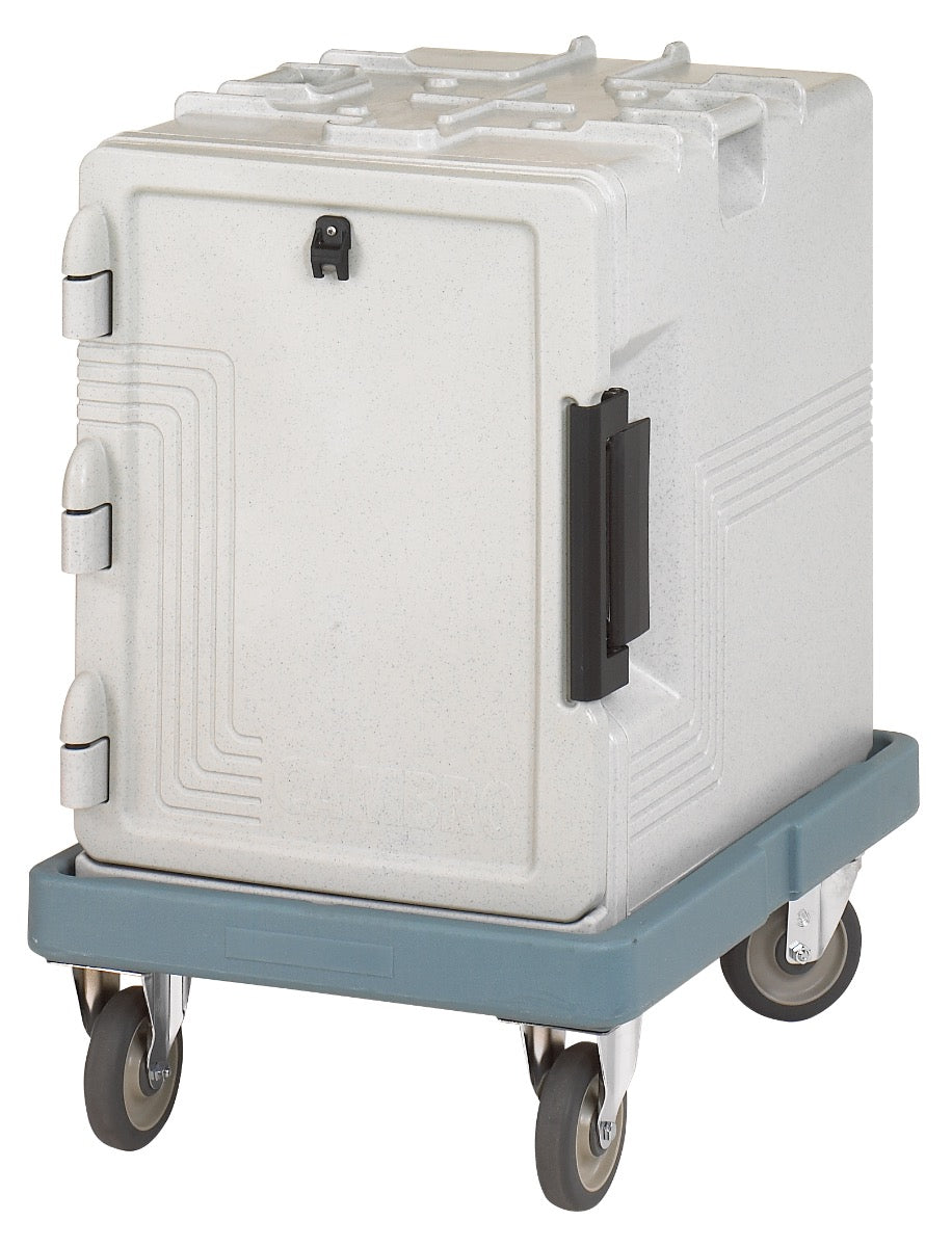 Cambro UPCS400480 Ultra Pan Carrier S-Series Front Loading Insulated Food Pan Carrier with Menu Clip  18" 60 qt. - Speckled Gray - (6) Full Size 2-1/2" Deep Pan Capacity