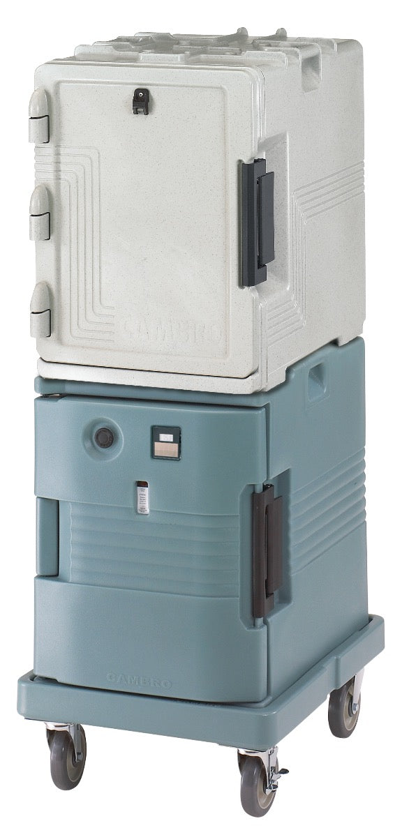 Cambro UPCS400480 Ultra Pan Carrier S-Series Front Loading Insulated Food Pan Carrier with Menu Clip  18" 60 qt. - Speckled Gray - (6) Full Size 2-1/2" Deep Pan Capacity