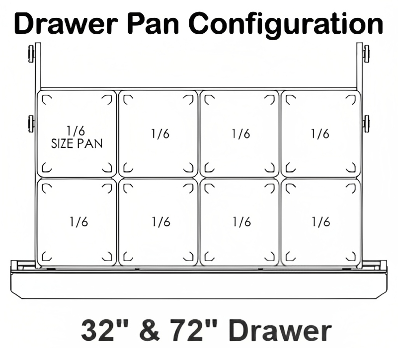 Traulsen UPT3212-D-SB 1-Section 2 Drawer Refrigerated Salad/Sandwich Prep Table with Roll-Top Lid & Stainless Steel Back 27" - Holds (12) 1/6 Size Pans - 9.3 cu. ft. - 115v