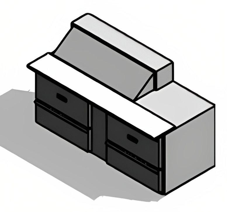 Traulsen UPT7212-DD 2-Section 4 Drawer Refrigerated Salad/Sandwich Prep Table with Roll-Top Lid 72" - Holds (12) 1/6 Size Pans - 24.5 cu. ft. - 115v