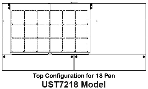 Traulsen UST7218-RR 2-Section Right/Right Hinged 2 Door Refrigerated Salad/Sandwich Prep Table with Low Profile Flat Lid 72" - Holds (18) 1/6 Size Pans - 20 cu. ft. - 115v