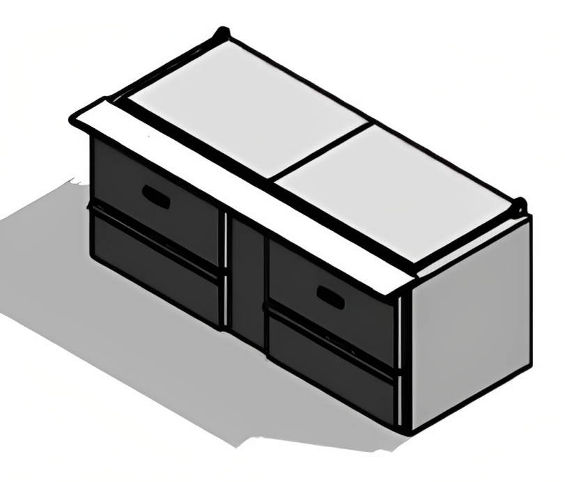Traulsen UST7230-DD 2-Section 4 Drawer Refrigerated Salad/Sandwich Prep Table with Low Profile Flat Lid 72" - Holds (30) 1/6 Size Pans - 20 cu. ft. - 115v
