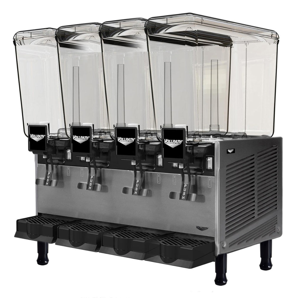 Vollrath VBBE4-37-F Premix Refrigerated Beverage Dispenser with (4) 5.28 gal. Bowls and Fountain Spray Circulation - 115v