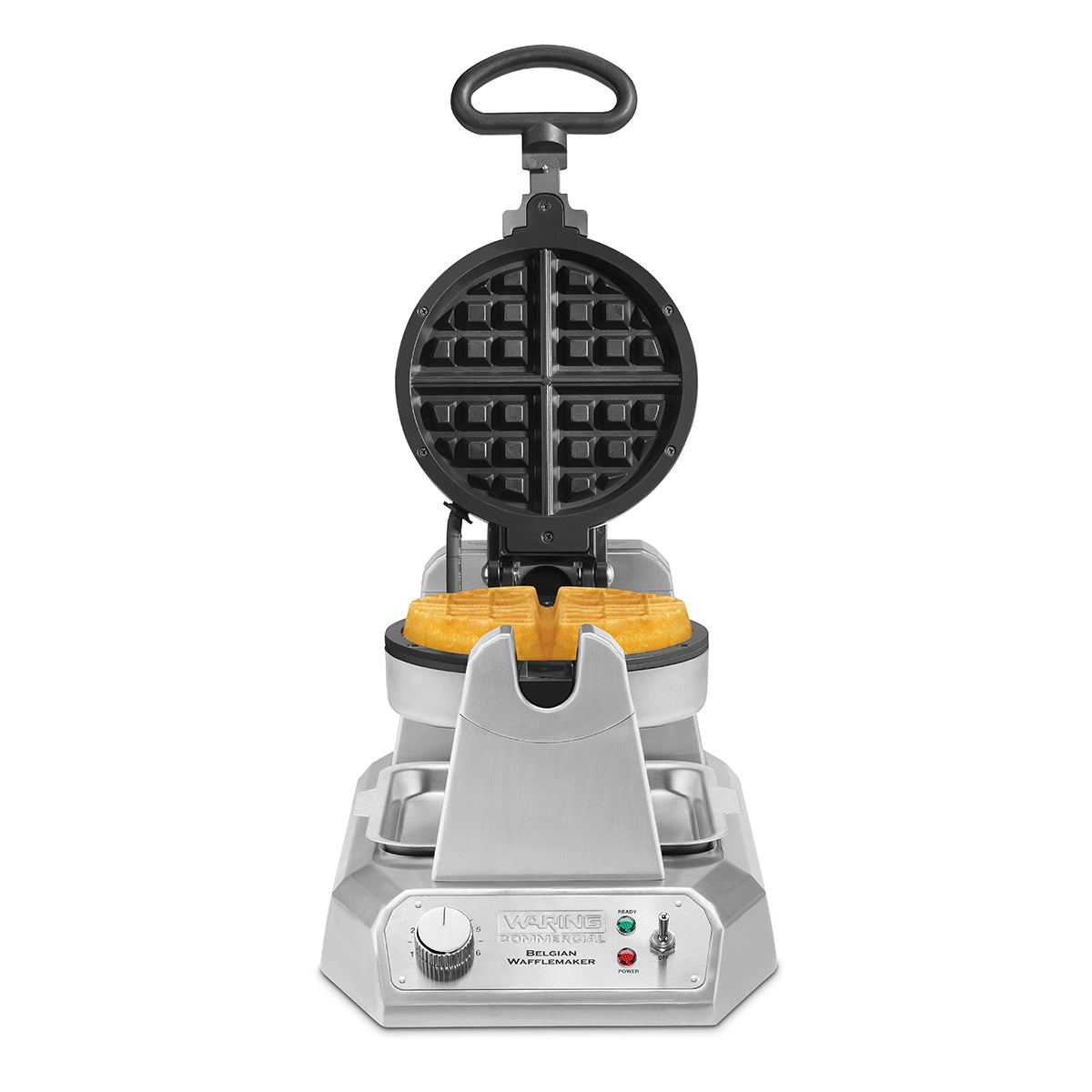 Waring WW180 Single Belgian Waffle Maker with Rotary Feature and Nonstick Plates- 120v, 1200W