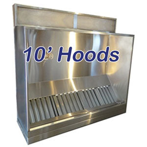 Ventilation System - Vent Hoods Canopy, Shallow Front and Concession - 10' Vent Hoods