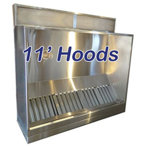 Ventilation System - Vent Hoods Canopy, Shallow Front and Concession - 11' Vent Hoods - 11' Standard Vent Hood [B2B]