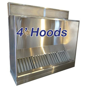 Ventilation System - Vent Hoods Canopy, Shallow Front and Concession - 4' Vent Hoods - 4' Standard Vent Hood