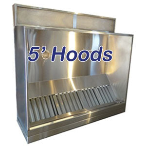 Ventilation System - Vent Hoods Canopy, Shallow Front and Concession - 5' Vent Hoods - 5' Standard Vent Hood [B2B]